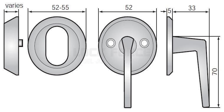 CYLINDER ESCUTCHEON SET ASSA 9256 CHROME - Image 2