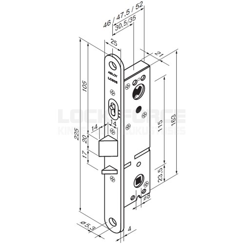 LUKKORUNKO ABLOY LC305-35,VASEN, FE/ZL,EI60 - Image 2