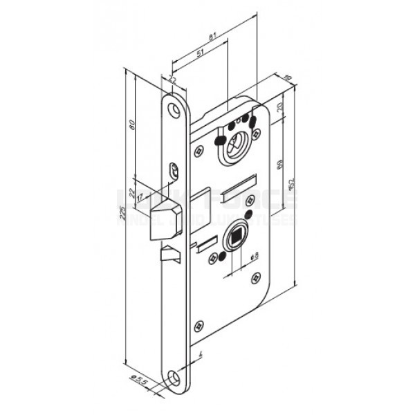 EVUAKATSIOONI LUKUKORPUS ABLOY LE184 FE/ZL,VASAK - Pilt 2