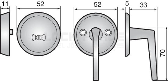 WC VÄÄNTÖNUPPI ASSA 9265 SATIINKROMATTU - Image 2