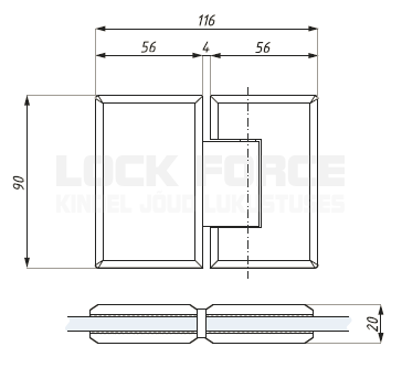 SHOWERBOX HINGE GLASS TO GLASS 180° CDA BOLOGNA GX990.2 SC - Image 3