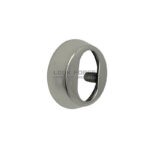 Ümmargune südamikukate poleeritud roostevabast terasest. Keskel ovaalne ava.