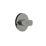 Külgvaates poleeritud roostevaba ümmarguse kilbiga ja ovaalse wc-nuppuga wc lukusti.